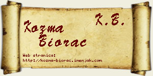 Kozma Biorac vizit kartica